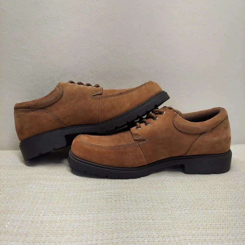 Dr. Scholls Mens Brown Leather Oxford Shoes 11EE Wide 548804 Advanced Cushion